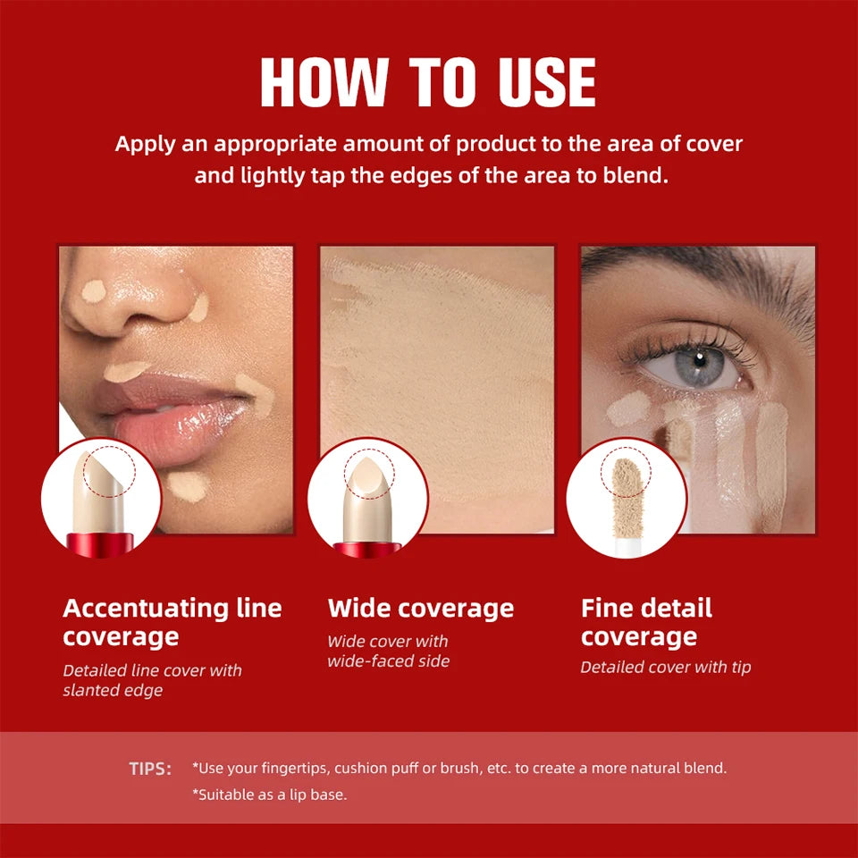 Dual Ended Liquid And Stick Blurring Concealer For Full Face Coverage