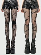 Polyester Elastane Fishnet Stockings Printed Pattern Tights