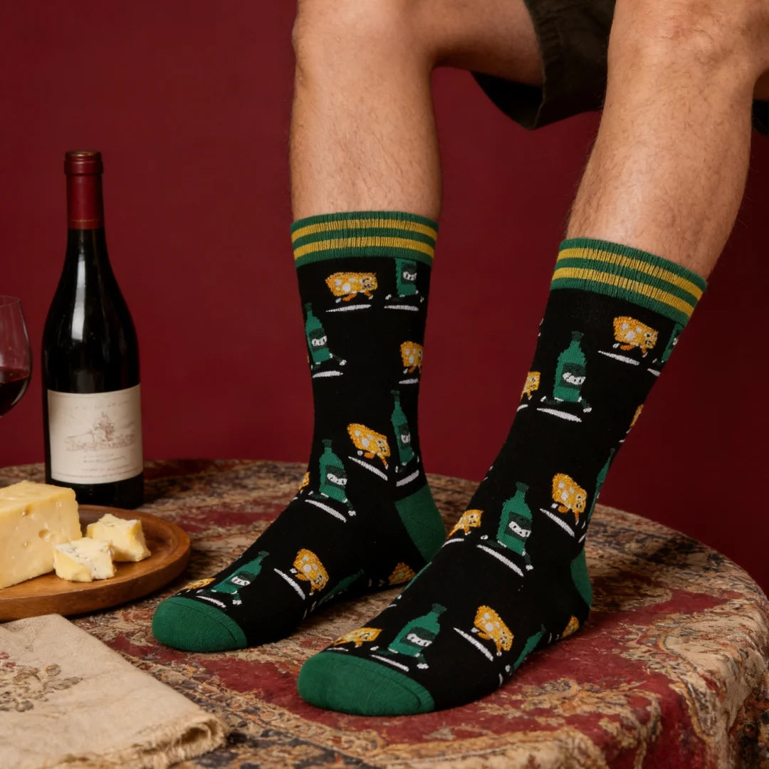 Cotton Blend Novelty Crew Socks - 2