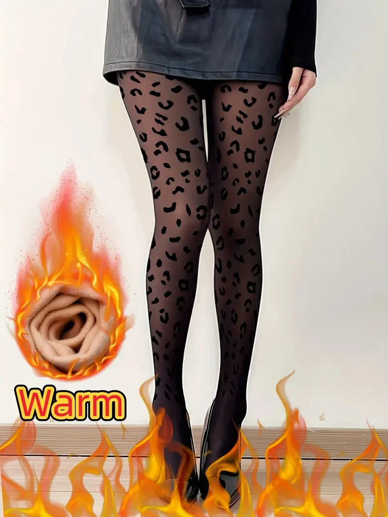 Polyester Elastane Fleece Lined Thermal Tights