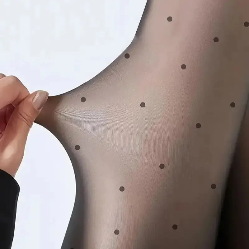 Polyester Elastane Polka Dot Thermal Tights - 8