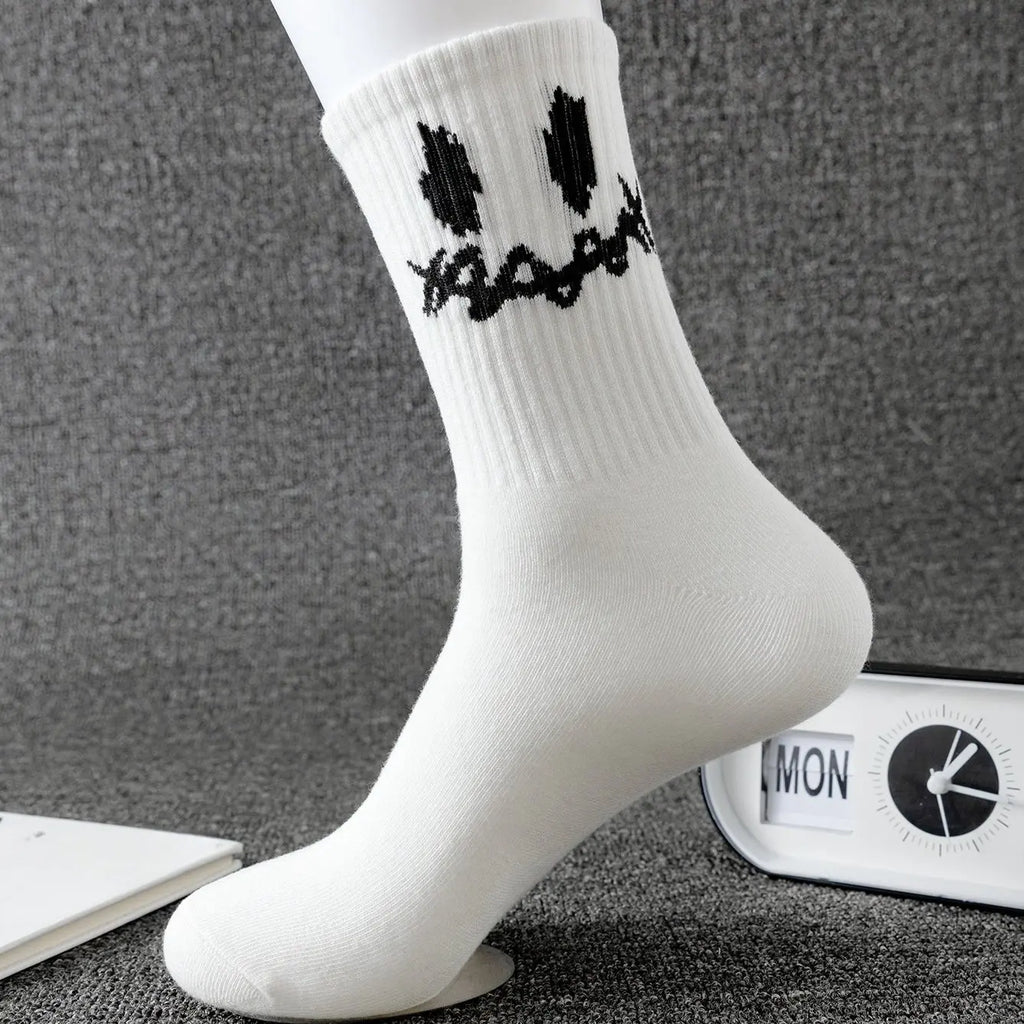 Polyester Elastane Crew Socks Graphic Print