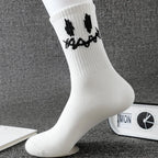Polyester Elastane Crew Socks Graphic Print