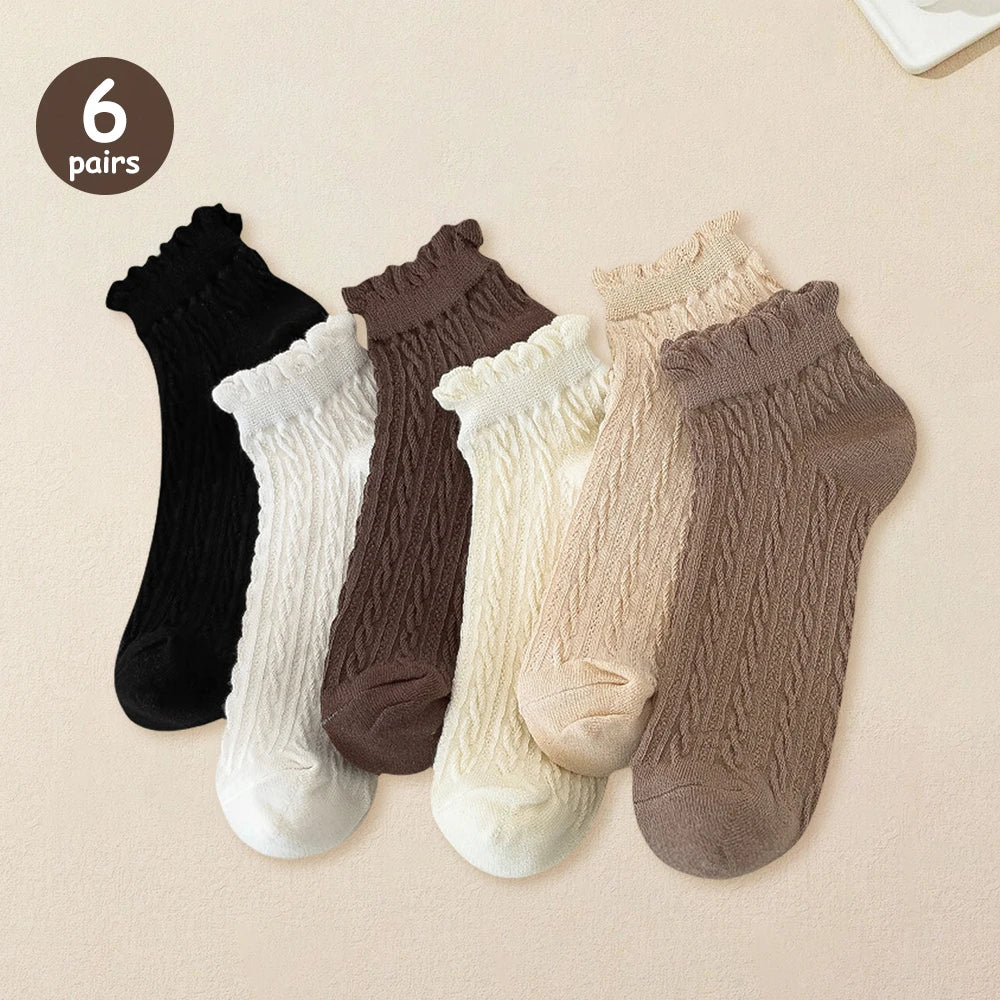Polyester Blend Cartoon Pattern Low Tube Casual Socks - 23