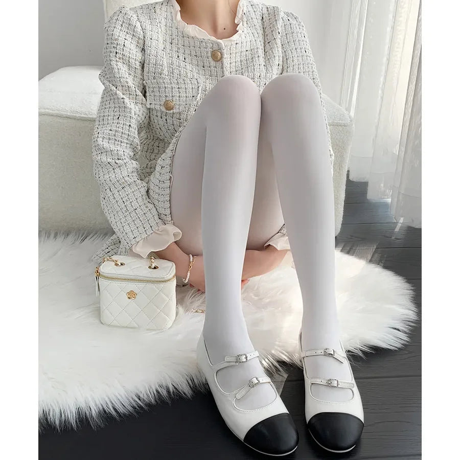 Elastane Nylon Opaque Footed Tights