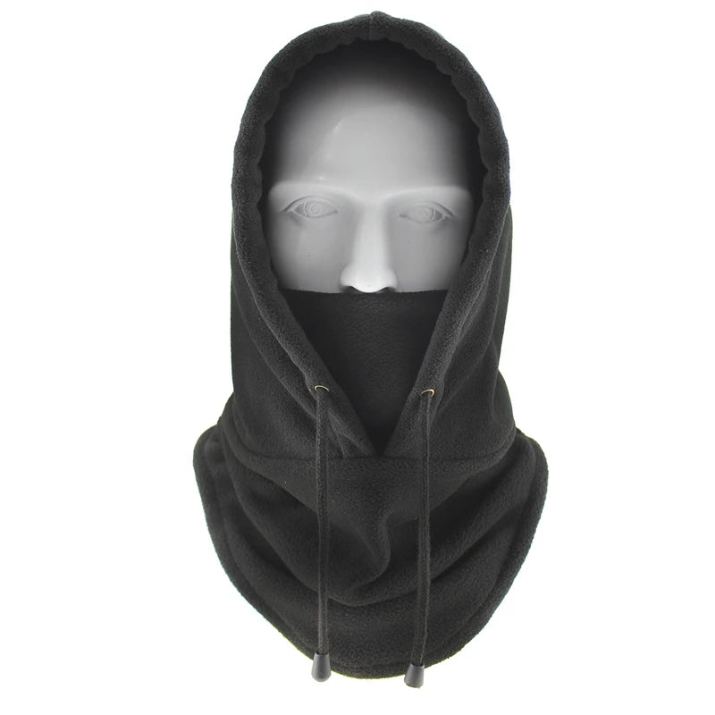 Cotton Polyester Fleece Thermal Hooded Neck Warmer Winter Hat