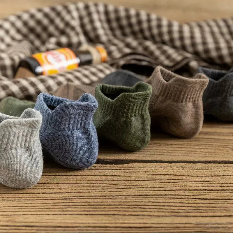 Men Polyester Elastane Low Cut No Show Casual Athletic Socks