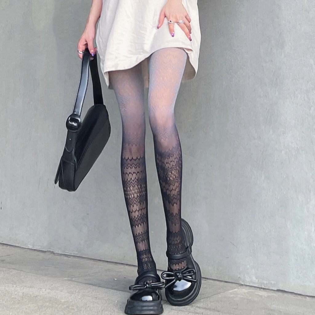 Gradient Pattern Polyester Nylon Tights