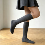 Polyester Elastane Vertical Texture Calf Socks