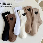 Polyester Elastane Heart Pattern Mid Tube Casual Socks