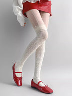 Nylon Elastane Lace Thigh High Stockings