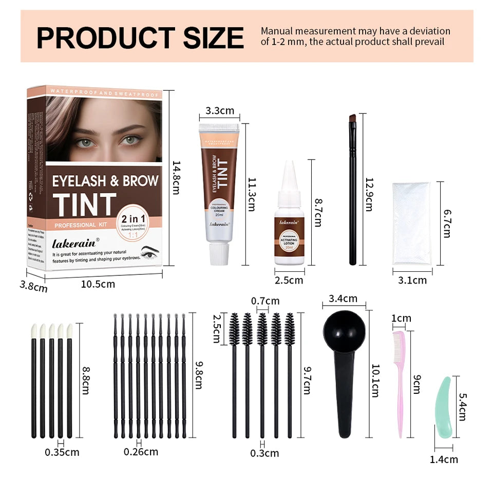 Eyelash and Eyebrow Tinting Kit Waterproof Cosmetic Dye - 17