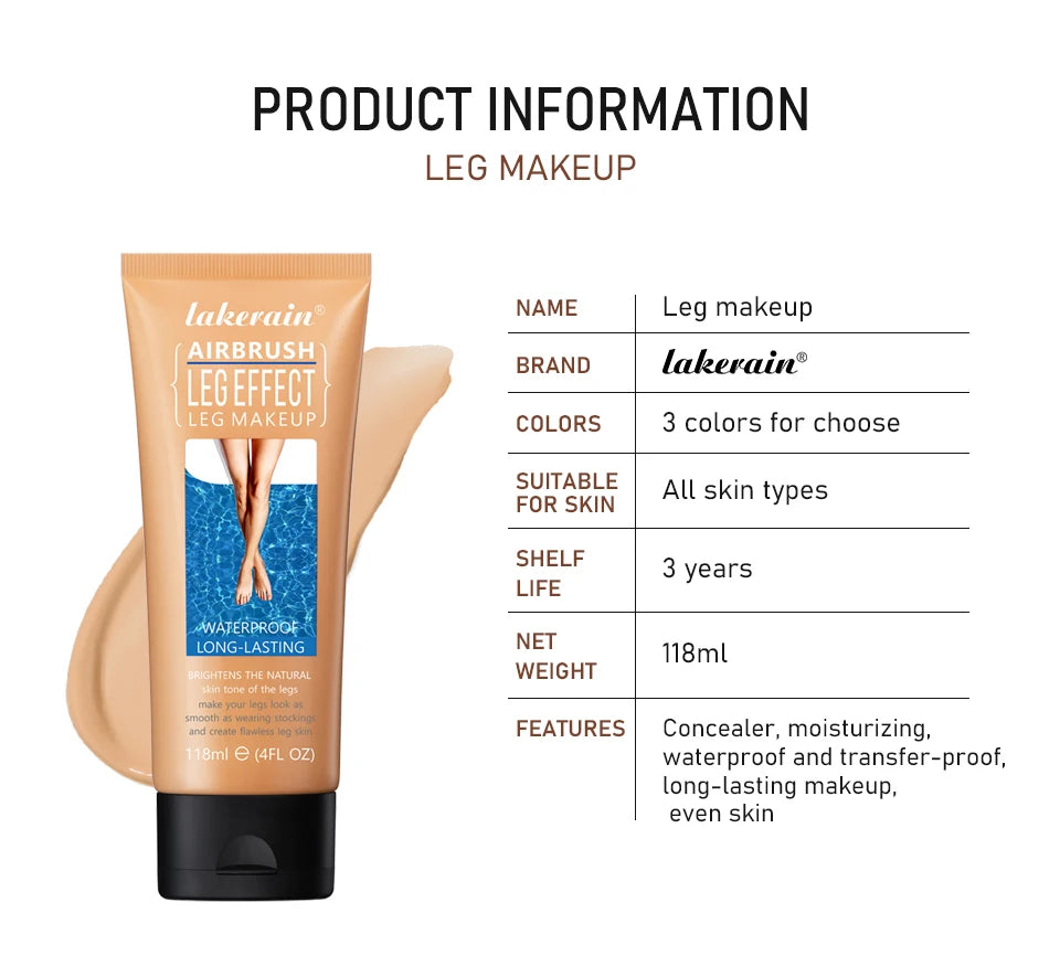 Waterproof Liquid Leg Foundation And Body Concealer With Applicator