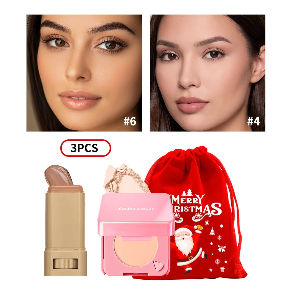 Foundation Stick and Pressed Powder Makeup Set - 40