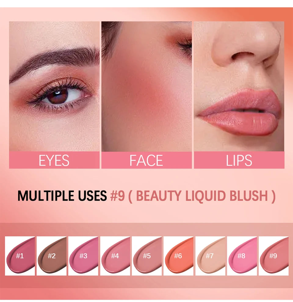 Liquid Blush Face Cheek Tint Waterproof Long Lasting Pigmented Makeup