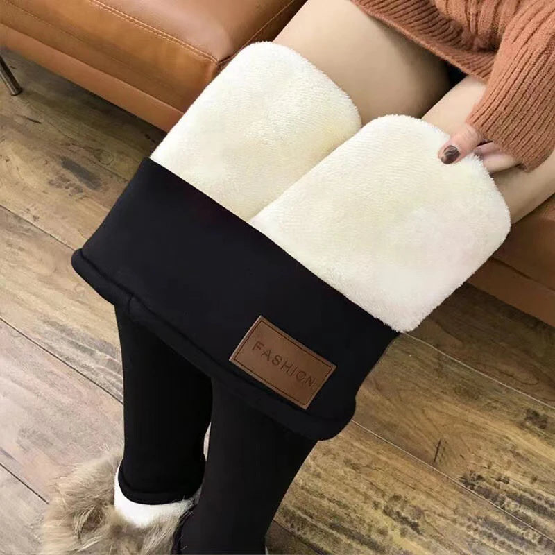 Fleece Lined Thermal Leggings High Waist Winter Warm Pants