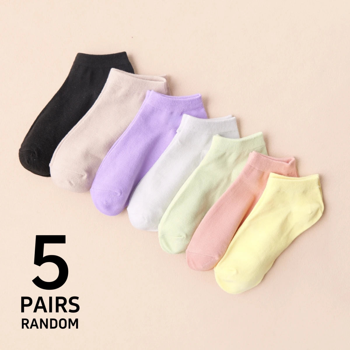 Polyester Elastane Low Tube Casual Socks