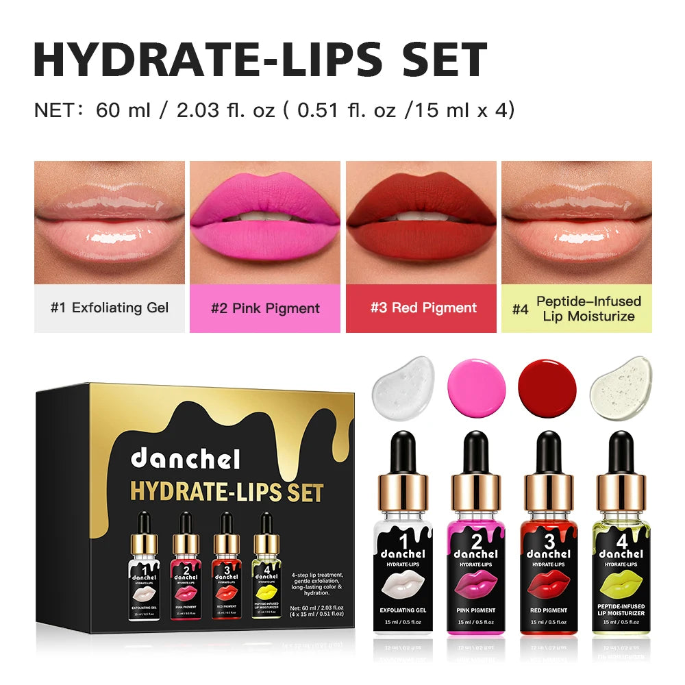 4 Piece Lip Exfoliation And Nourishing Treatment Set