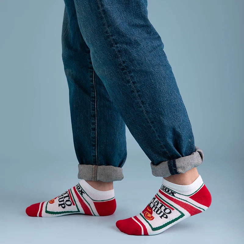 Cotton Blend Tomato Print Ankle Socks