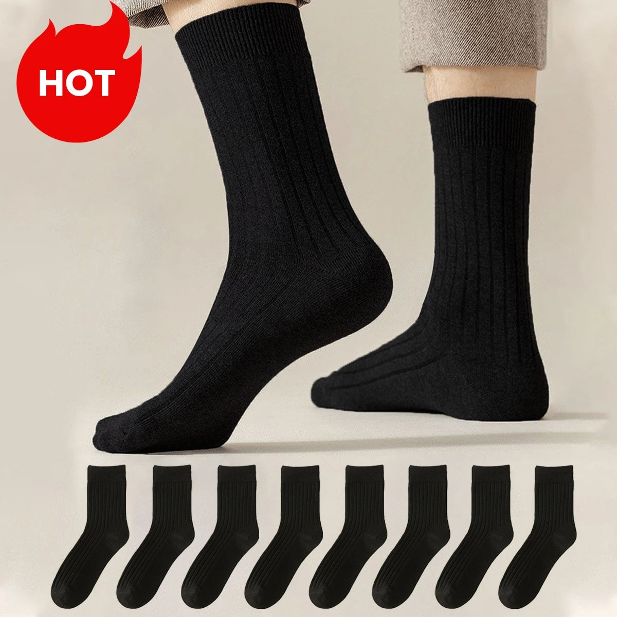 Polyester Elastane Crew Socks Ten Pack