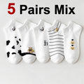 Polyester Elastane Cartoon Print Low Cut Casual Womens Socks