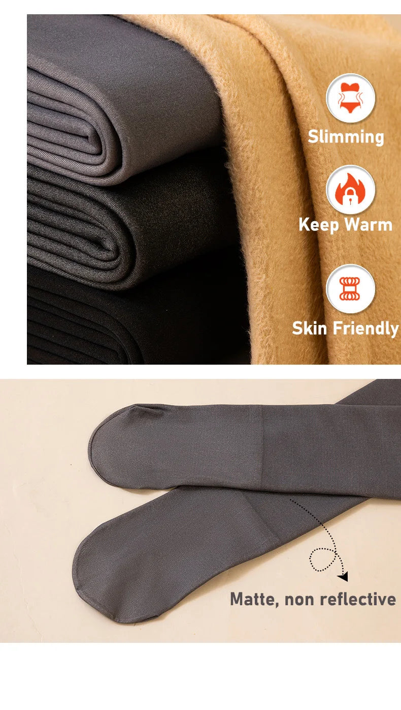 Fleece Lined Elastic Thermal Pantyhose Tights