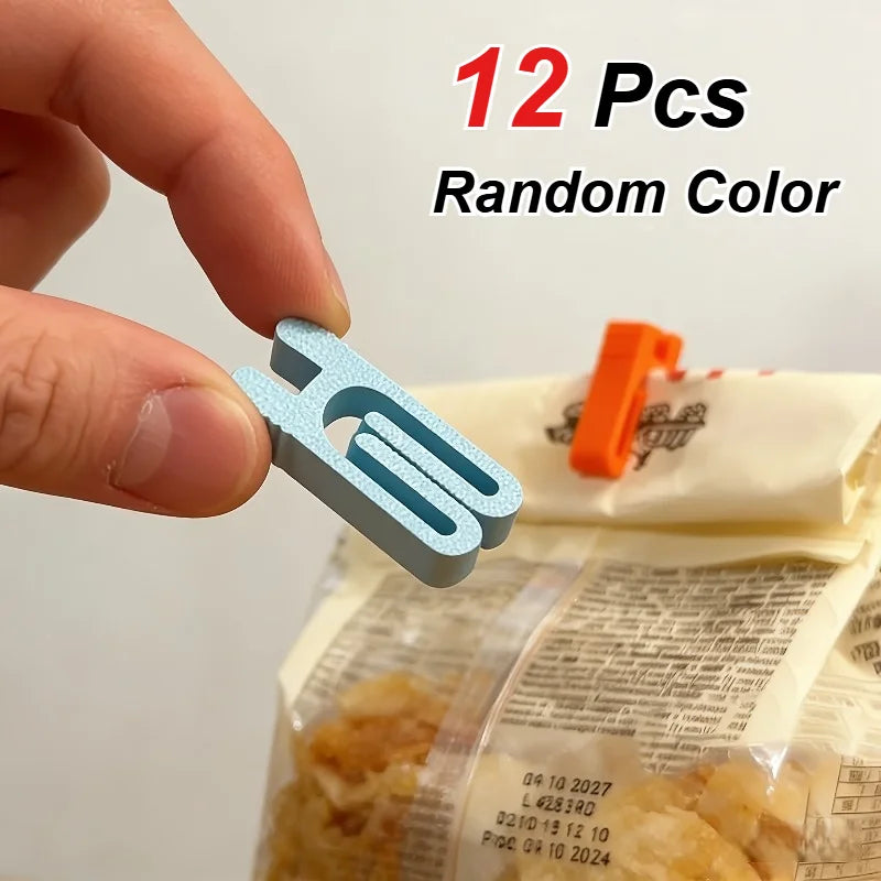 12 Piece Plastic Food Bag Sealing Clips for Kitchen Storage