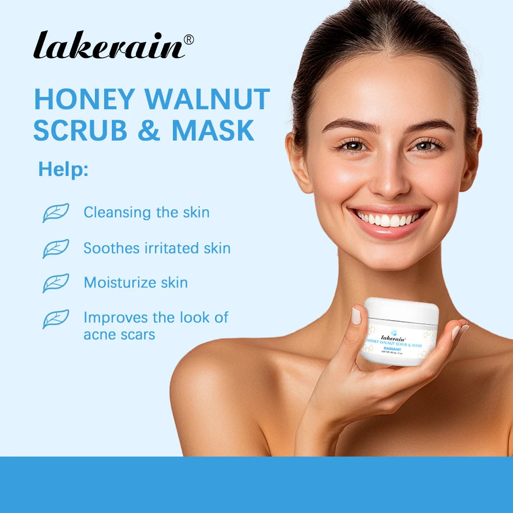 Honey Walnut Facial Scrub and Moisturizing Face Mask