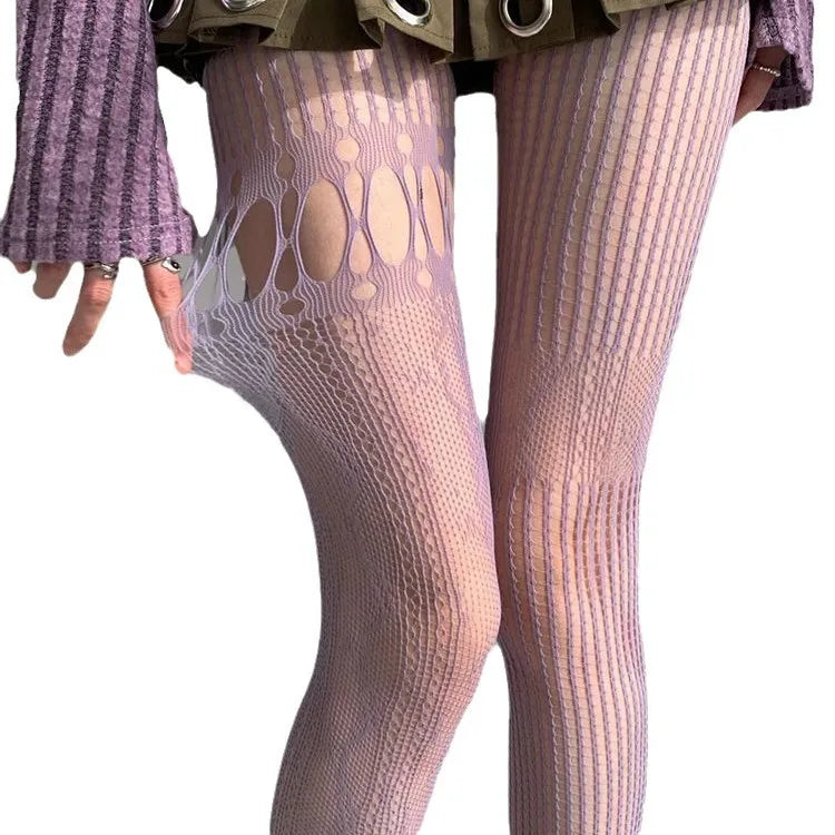 Nylon Hollow Out Fishnet Pantyhose Tights - 19