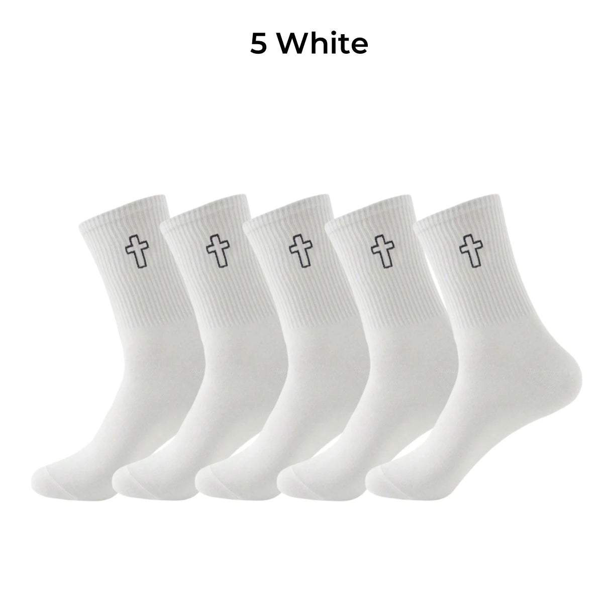 Polyester Elastane Crew Socks Cross Pattern