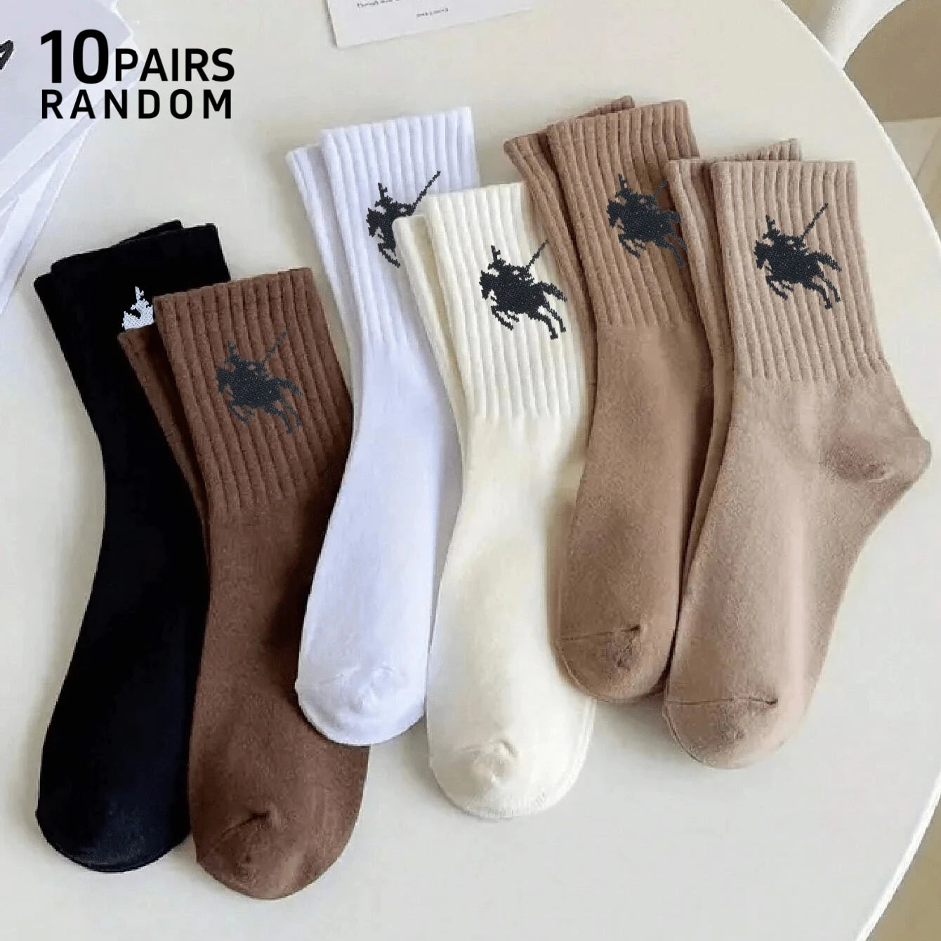 Polyester Elastane Crew Socks Geometric Pattern Casual Footwear - 8
