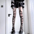 Nylon Fishnet Suspender Pantyhose Geometric Pattern Tights