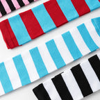Striped Nylon Polyester Over Knee High Stockings