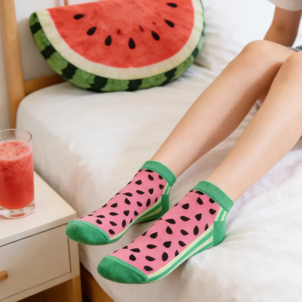 Cotton Blend Watermelon Print Casual Socks