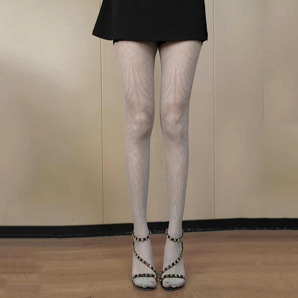 Floral Pattern Nylon Mesh Pantyhose Stockings