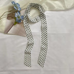 Polka Dot Polyester Long Ribbon Scarf Headband