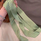 Polka Dot Polyester Long Ribbon Scarf Headband