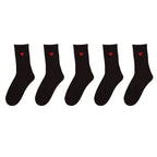 Polyester Elastane Heart Pattern Crew Socks