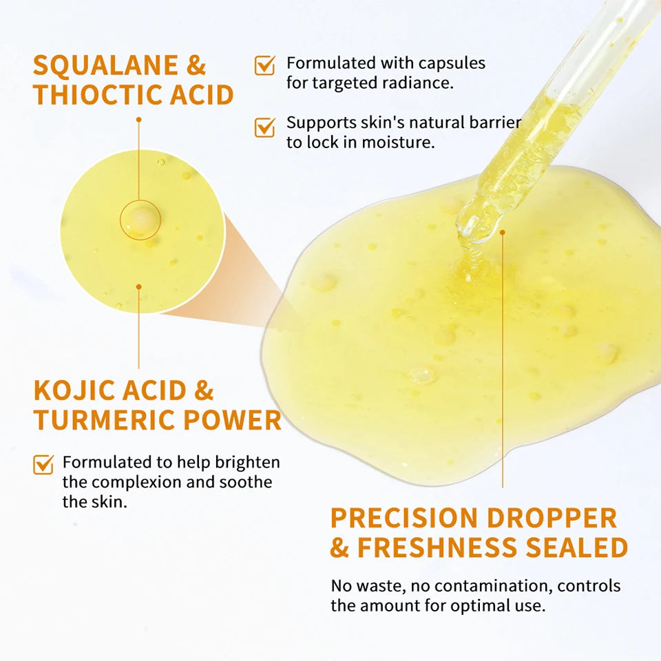 Kojic Acid Turmeric Niacinamide Face Serum Brightening Skin Essence - 12