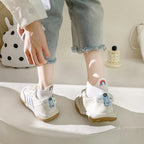 Cotton Embroidered Animal Crew Socks