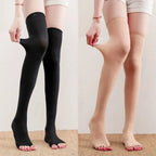 Nylon Elastane Open Toe Tabi Stockings Thigh Highs