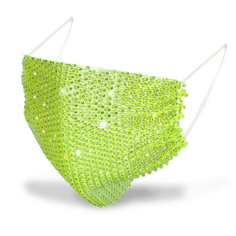 Nylon Rhinestone Decorative Face Mask