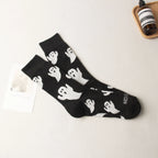 Cotton Ghost Pattern Mid Tube Halloween Socks