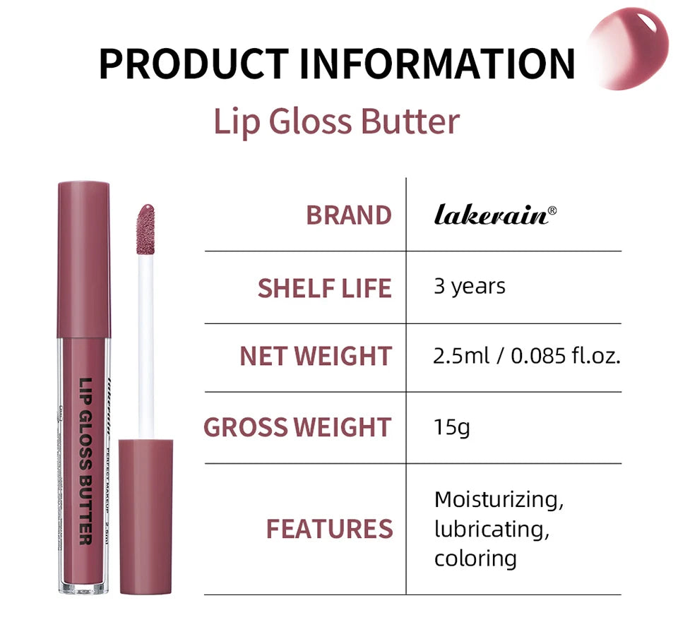 Moisturizing Liquid Lip Gloss Butter With High Shine Finish - 17