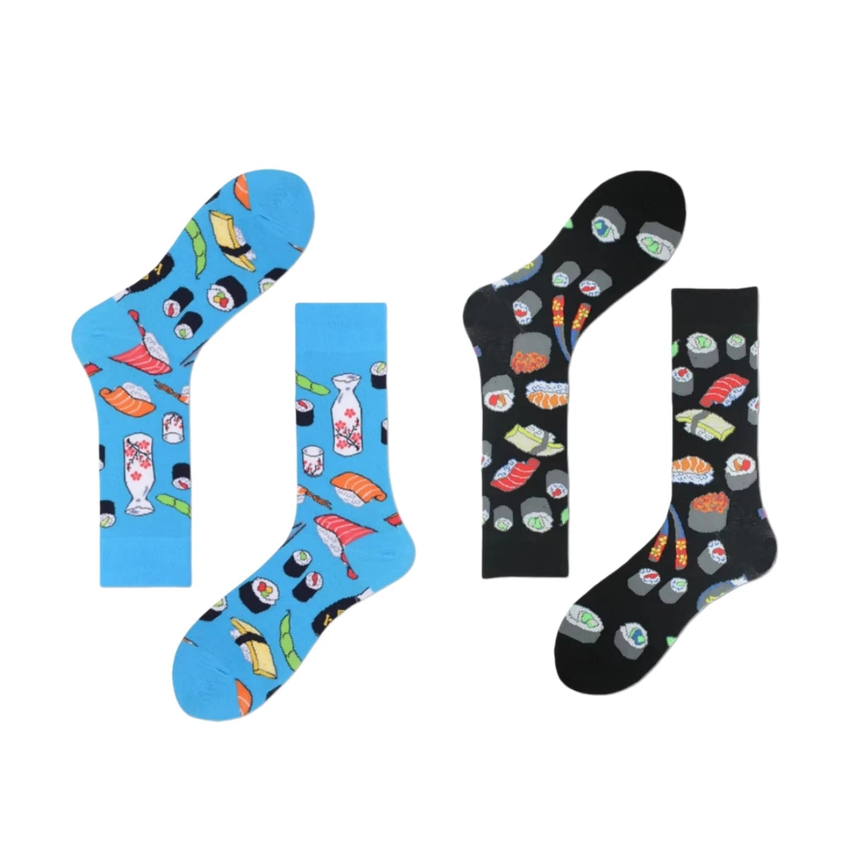 Polyester Elastane Sushi Print Crew Socks
