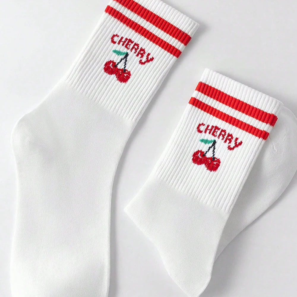Polyester Elastane Blend Casual Mid Tube Socks 3 Pair Set