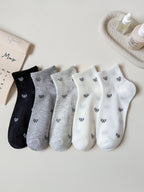 Womens Polyester Elastane Low Tube Casual Ankle Socks 5 Pack