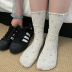 Polyester Spandex Polka Dot Mid Tube Casual Socks