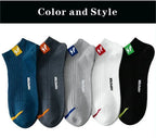 5 Pack Mens Polyester Blend Breathable Ankle Socks