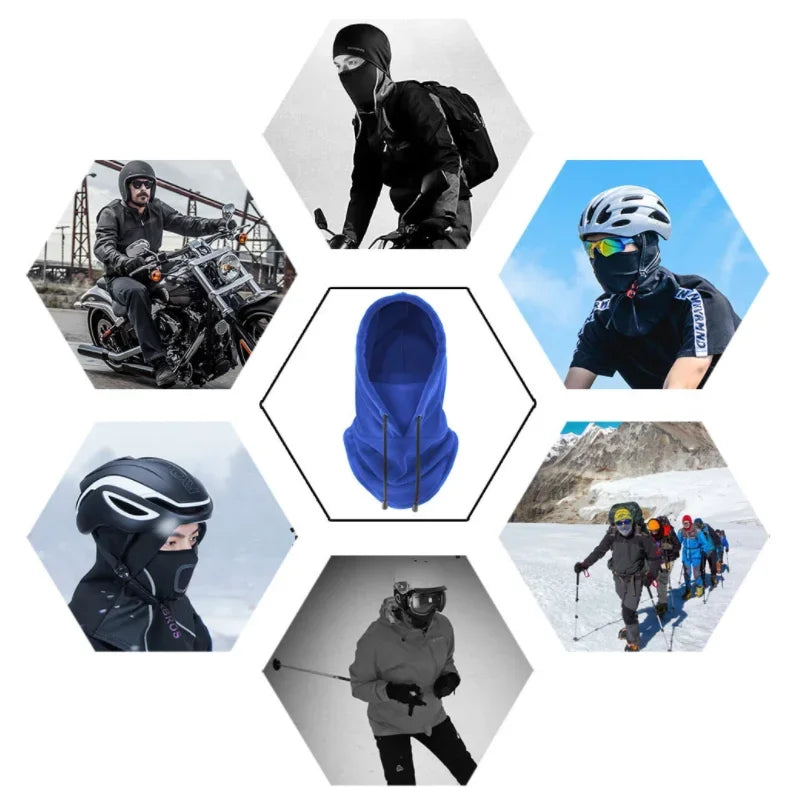Cotton Polyester Fleece Thermal Hooded Neck Warmer Winter Hat